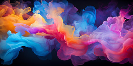 Abstract colorful Graphic motion on background, creative waves of gradient color smoke and liquid, AI Generativeの素材