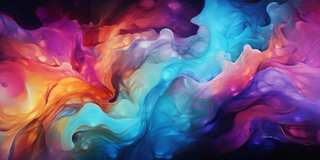 Abstract colorful Graphic motion on background, creative waves of gradient color smoke and liquid, AI Generativeの素材