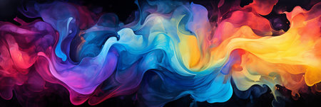 Abstract colorful Graphic motion on background, creative waves of gradient color smoke and liquid, AI Generativeの素材