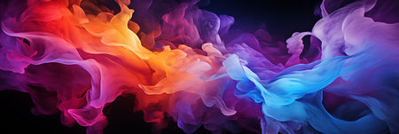 Abstract colorful Graphic motion on background, creative waves of gradient color smoke and liquid, AI Generativeの素材