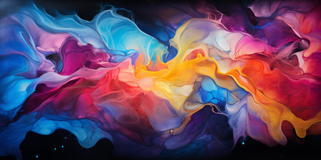 Abstract colorful Graphic motion on background, creative waves of gradient color smoke and liquid, AI Generativeの素材