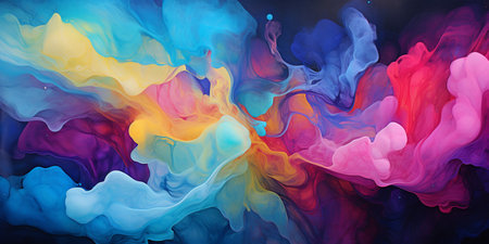 Abstract colorful Graphic motion on background, creative waves of gradient color smoke and liquid, AI Generativeの素材