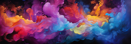 Abstract colorful Graphic motion on background, creative waves of gradient color smoke and liquid, AI Generativeの素材