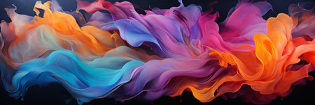 Abstract colorful Graphic motion on background, creative waves of gradient color smoke and liquid, AI Generativeの素材
