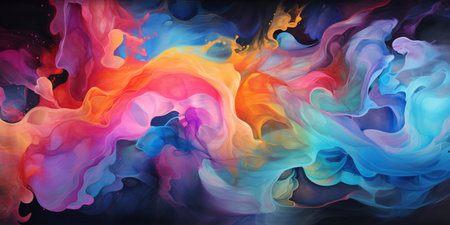 Abstract colorful Graphic motion on background, creative waves of gradient color smoke and liquid, AI Generativeの素材