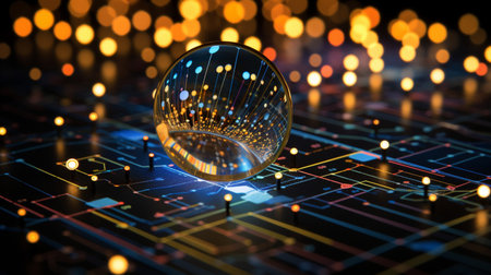 Data Visualization, Close up Technology Digitalization, Optimization of High-Tech Electronics, Data mining, artificial intelligence, business analytics, AI Generativeの素材