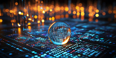 Data Visualization, Close up Technology Digitalization, Optimization of High-Tech Electronics, Data mining, artificial intelligence, business analytics, AI Generativeの素材