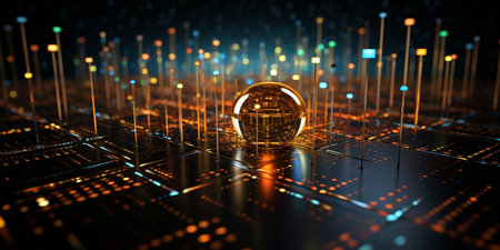 Data Visualization, Close up Technology Digitalization, Optimization of High-Tech Electronics, Data mining, artificial intelligence, business analytics, AI Generativeの素材