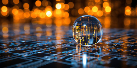 Data Visualization, Close up Technology Digitalization, Optimization of High-Tech Electronics, Data mining, artificial intelligence, business analytics, AI Generativeの素材