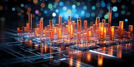 Data Visualization, Close up Technology Digitalization, Optimization of High-Tech Electronics, Data mining, artificial intelligence, business analytics, AI Generativeの素材