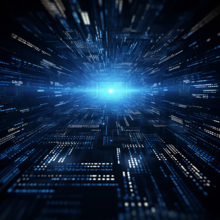Abstract Background futuristic technology dark blue background, Data transfer concept, AI Generativeの素材