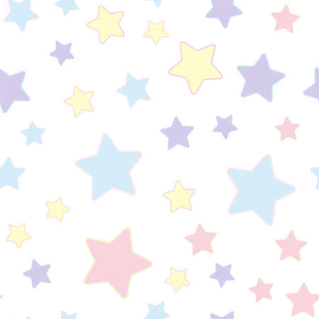 Seamless pattern with stars of pastel colors. Baby print. Cute vector illustration.のイラスト素材