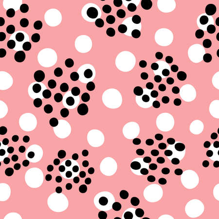 Cute seamless pattern with round spots. Girly print. Flat vector illustration.のイラスト素材