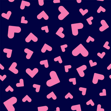 Romantic seamless pattern with pink hearts. Simple vector illustration.のイラスト素材