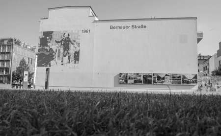 street in the city in Berlin wallのeditorial素材
