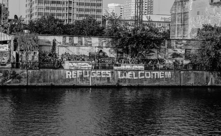 graffiti mural in background city