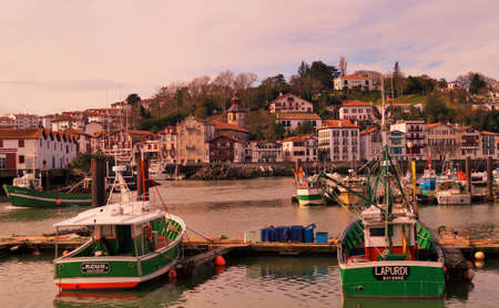 perspective of Saint Jean de Luz port in Franceのeditorial素材