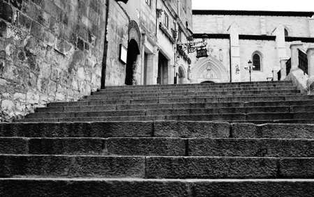 stairs and restaurant background in Burgosのeditorial素材