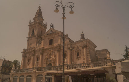Old Ragusa cathedral in summer dayの写真素材