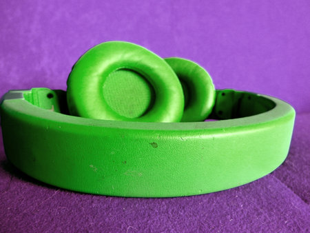 colorful headphone foldedの写真素材