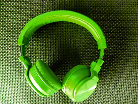green headphone djの写真素材