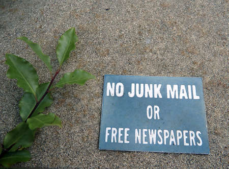 no junk mail or free newspapersの写真素材