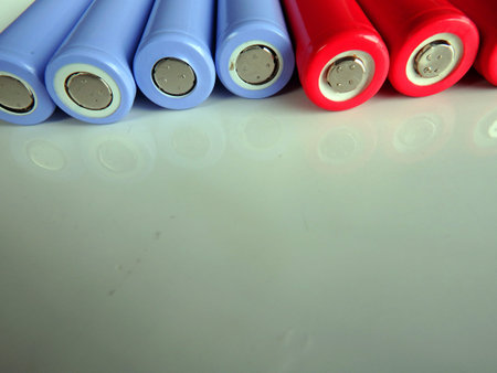 Colorful 18650 mAh Lithium Li-Ion Rechargeable Batteriesの写真素材