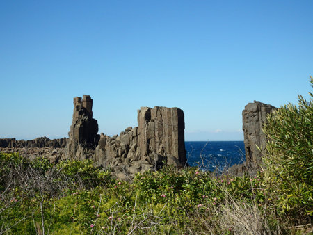 Unusual rock formation towerの写真素材