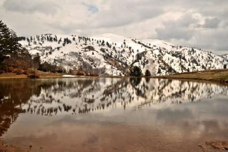 Snow in the waterの写真素材