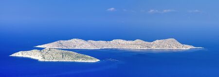 View of two islands  in Aegean Sea near Rhodes  Greece の写真素材