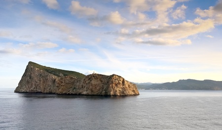 Scenic view of Dragonera Island  Spain  from seasideの写真素材