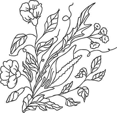 Florets. Vector illustration.のイラスト素材