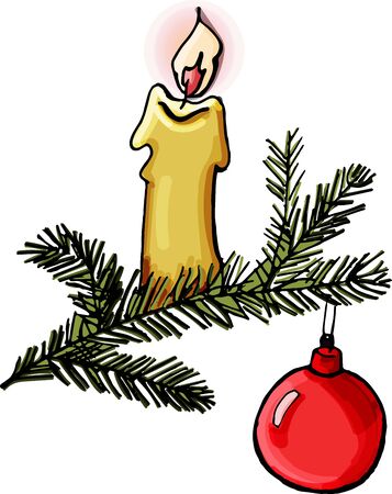 Christmas candle vector illustration.のイラスト素材