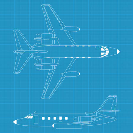 high detailed vector illustration of modern civil airplane のイラスト素材
