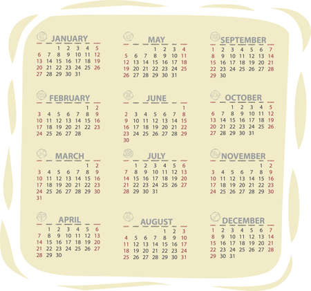 Full editable 2013 vector calendar with zodiac signsのイラスト素材