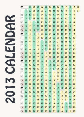 Full editable 2013 vector calendar - vertical monthsのイラスト素材