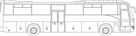 High detailed vector illustration of a passenger bus - side viewのイラスト素材