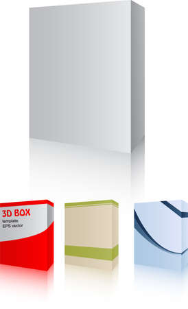 Vector pack with four 3D software box - easy editable のイラスト素材