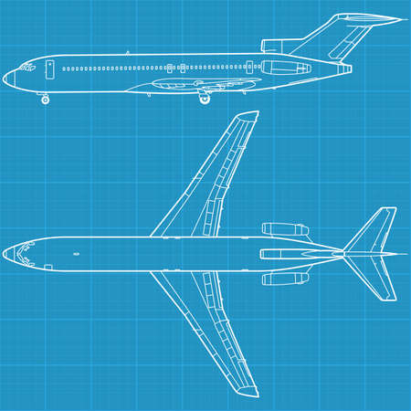high detailed illustration of modern civil airplaneのイラスト素材
