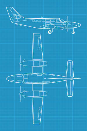 high detailed illustration of small modern civil airplane のイラスト素材