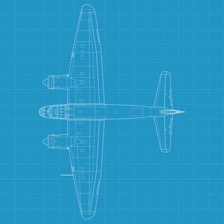 High detailed illustration of old military airplaneのイラスト素材