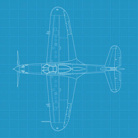High detailed illustration of old military airplaneのイラスト素材