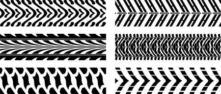 Seamless vector illustration of five tyre pattern on white backgroundのイラスト素材