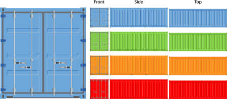 cargo container vector illustration isolated on white background のイラスト素材