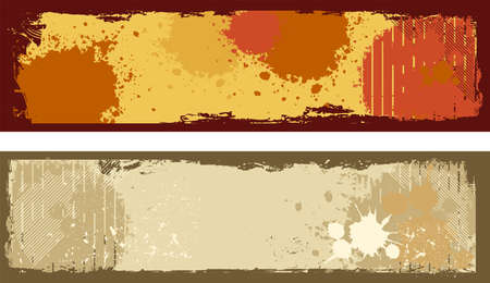 Vector illustration of abstract grunge horizontal bannersのイラスト素材