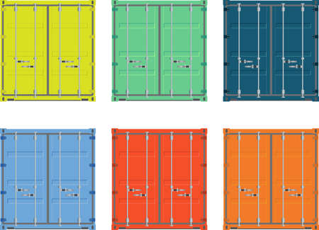 cargo container illustration isolated on whiteのイラスト素材