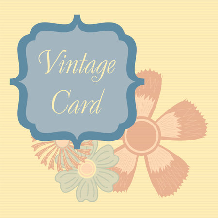 vintage card design with flowersのイラスト素材