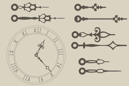 Vector clock hands packのイラスト素材