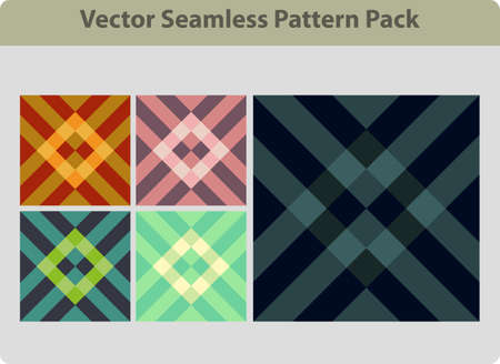 abstract diamond lines seamless pattern packのイラスト素材