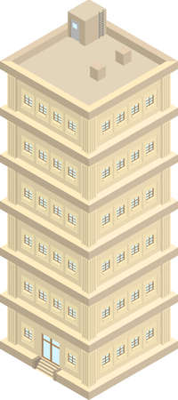 High detailed vector isometric buildingのイラスト素材